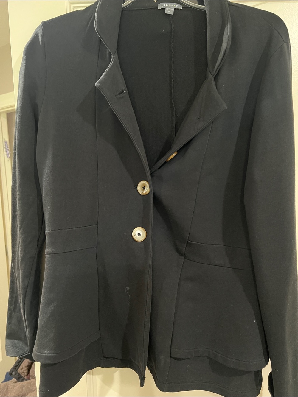 Lilla P Black Tailored Blazer with Contrast Buttons
